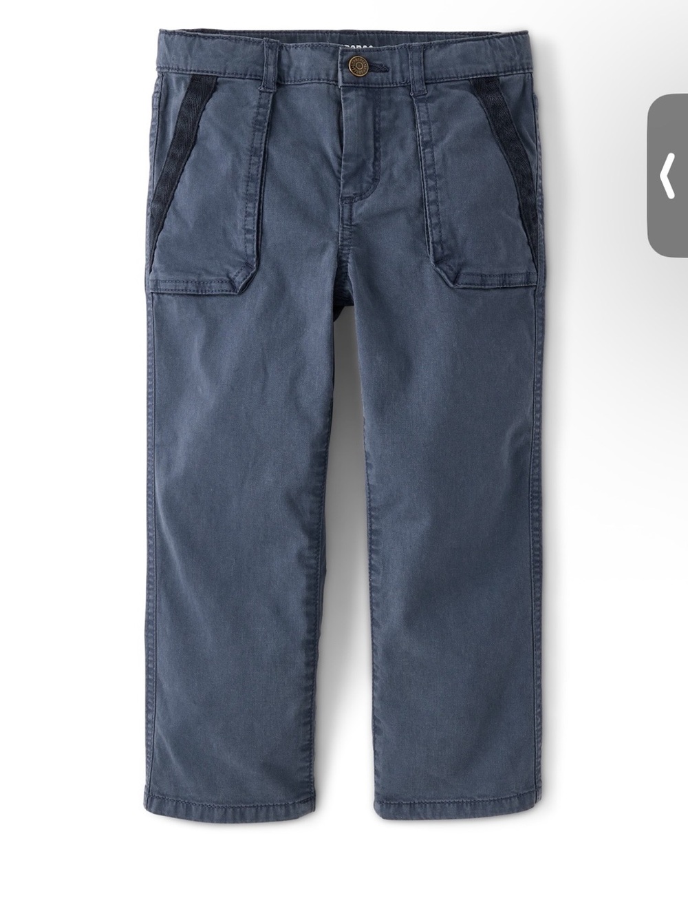 Boy garment dyed cargo pants driftwood bay